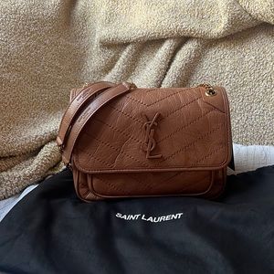 YSL Niki Baby Crinkled Leather Crossbody